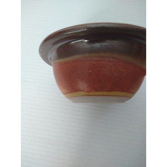 Smokey Mountain Pottery Ring Holder Apple Baker Brown Glaze Handmade makers mark - Picture 5 of 7
